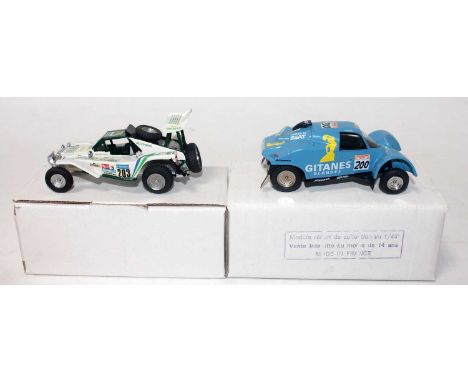 A Jemmpy 1/43 scale resin and white metal kit built racing buggy group to include No. 086 Cotel 1989 race buggy finished in g