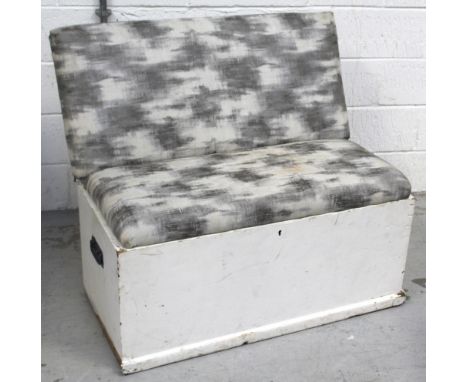 A vintage chest converted to a two-seat armchair/sofa, length 95cm.