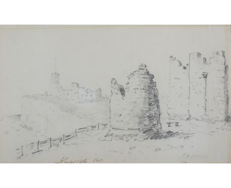 ATTRIBUTED TO THOMAS HOSMER SHEPHERD (1793-1864); pencil sketch, study of Kingsgate Castle, Kent, inscribed with artist's nam