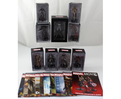 Seven boxed Marvel Movie Collection Thor film series Eagle Moss collectors' figurines and magazines to include No.5 Special T