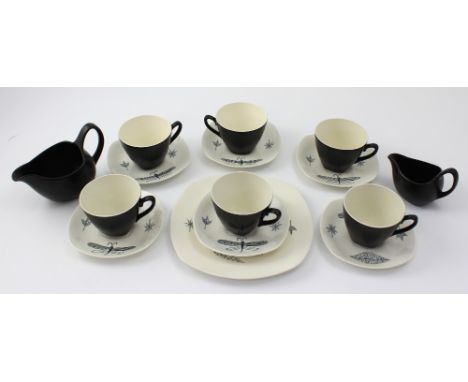A quantity of Midwinter pottery 'Nature Study' pattern by Terrance Conran comprising six cups and saucers, sandwich plate and