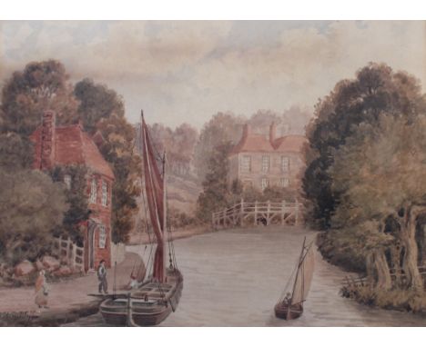 WOODBINE K HINCHLIFF (1874-1915); watercolour, 'On the Medway', 23 x 29cm, framed and glazed.
