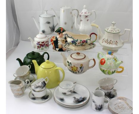 A quantity of teaware to include Japanese tea service, Paragon coffee pot, various ornamental teapots etc.