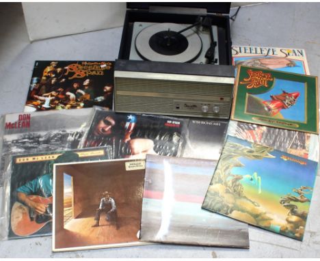 A Dansette portable record player and a small quantity of LPs to include Steeleye Span 'Below The Salt', Don McLean 'Wishbone