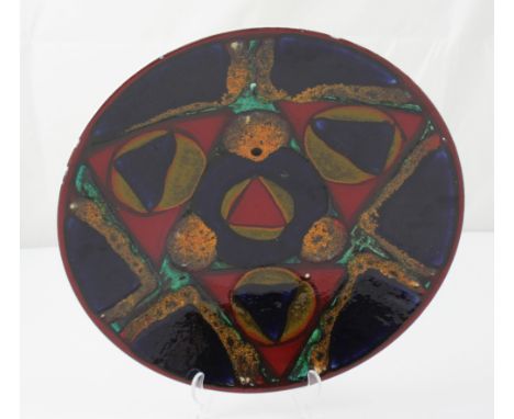 A c1960s Poole charger, printed to back 'Poole England '54', diameter 41cm.