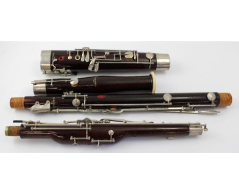 A cased Linten bassoon. CONDITION REPORT Most levers spring back, one on the central piece appears unresponsive, some keys ar