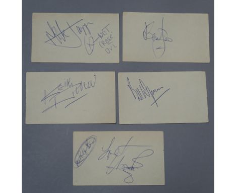 The Rolling Stones five autographs Mick Jagger, Brian Jones, Bill Wyman, Keith Richards &amp; Charlie Watts (who has also wri