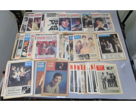 Large collection of 1960s original Pop newspapers including The Record Mail, Record Mirror, Disc &amp; Music Echo, New Musica