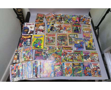 Collection of vintage Marvel UK &amp; US comic books including UK - Spider-man Comics Weekly no 1, The Mighty World of Marvel