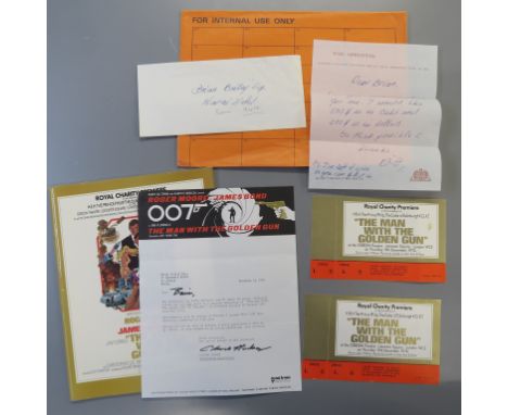 JAMES BOND 007 : Man with the Golden Gun (1974) letter to Brian Bailey from Claude Hudson Production Supervisor at United Art