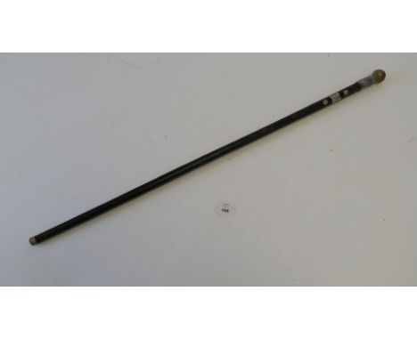 Foam cane walking stick movie prop from an unknown production (probably used for striking opponents) black stick with gold co