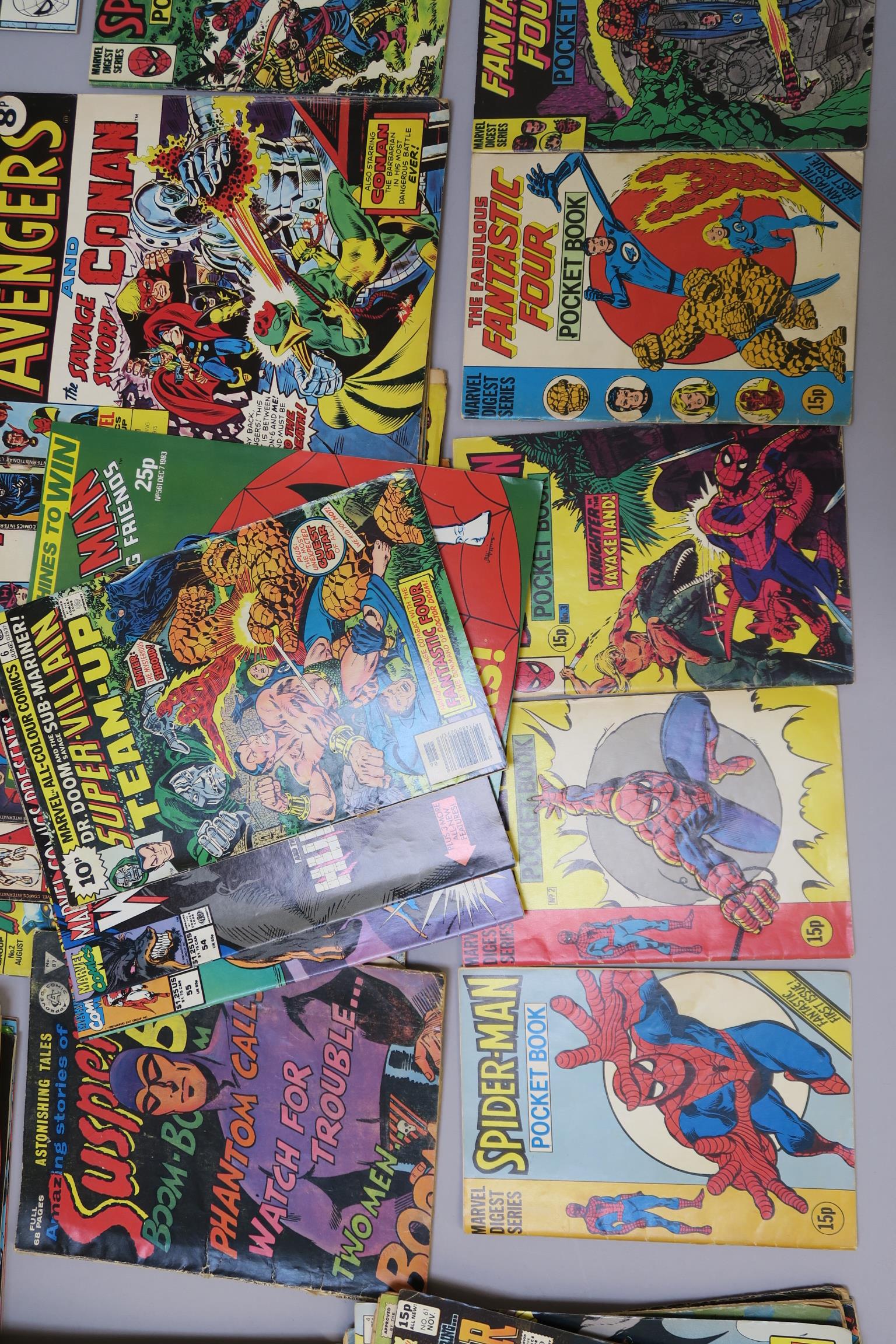 Collection of vintage Marvel UK & US comic books including UK Spider