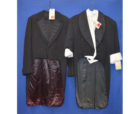 Evening wear including a Western Costume Co black evening jacket with tails printed label Gregory Sierra, chest 42 inch sleev