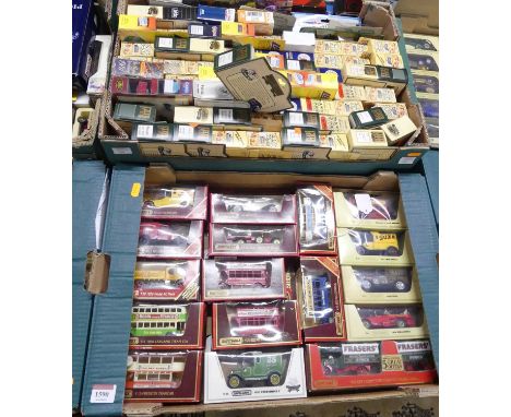 Two trays containing boxed modern issue diecast including Matchbox 1920 Rolls Royce fire engine, Lledo Days Gone Rolls Royce 