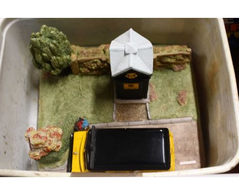 A Corgi modern issue model of a Bedford CWT van, placed on the Classic Heritage 'Penthouse and Pavement', together with Marky