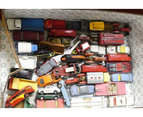 Tray containing loose &amp; playworn diecast to inc. Dinky Toys Opel Capitan, Corgi Toys Sunbeam Imp etc