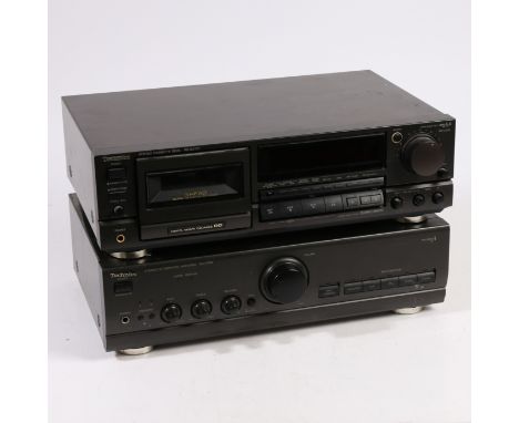 consisting of Technics SU-V300 stereo integrated amplifier and Technics RS-=BX707 stereo cassette deck (2).