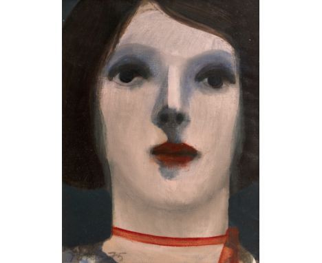 Mary Potter (20th Century School) 'Portrait of a lady', oil on canvas, signed and dated '75 lower right, 22cm x 17cm  At pres