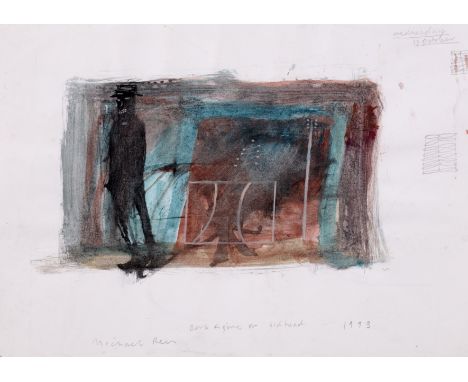 Michael Rees (b.1962) 'Dark figure or God Head', watercolour, dated 1993, signed in pencil lower left, unframed, 21cm x 29.5c