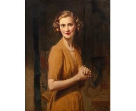 Frank O. Salisbury (1874-1962) 'Portrait of a lady', oil on canvas, signed and dated 1944 lower right, 70cm x 91cm  There is 