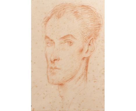 Attributed to Augustus John (1878-1961) 'Portrait of the designer Oliver Messel (1904-1978)', sketch, signed and dated 1943 i