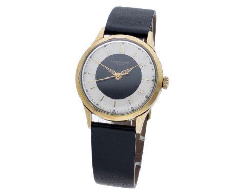 Baume & Mercier. A gold plated wristwatch, Ref. 2533, circa 1960. Movement: manual winding, 15 jewels. Dial: black centre, si