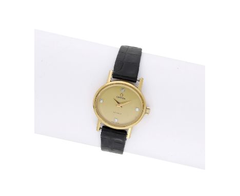 Omega. A lady’s gold oval wristwatch, De Ville, circa 1978. Movement: cal. 625, manual winding, 17 jewels, no. 41658671. Dial