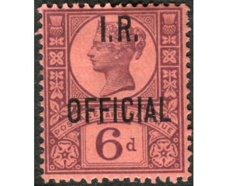 Great Britain Stamps : 6d Purple mounted mint over-printed I R OFFICIAL SG O18