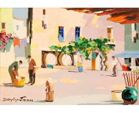 CECIL ROCHFORT D'OYLY JOHN (1906-1993) - 'The Wine Shop in old ville of Nice', oil on canvas, inscribed verso, signed, framed