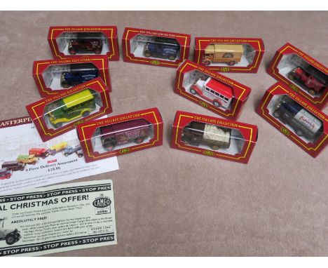 Corgi Cameo Village Collection lot of 10 Mint Die Cast Models, never been out of the boxes, includes some corgi literature, s