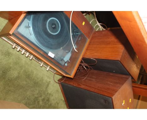 A DYNATRON RECORD PLAYER AND SPEAKERS