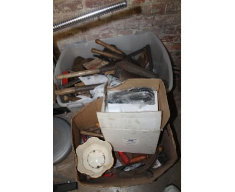 TWO BOXES OF HAND TOOLS ETC