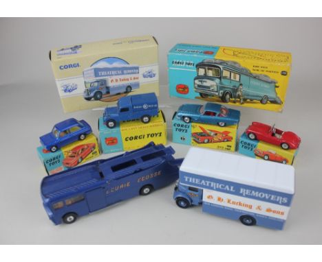 A Corgi 1126 Ecurie Ecosse Racing Car Transporter die-cast model, boxed, together with five other Corgi die-cast model motor 