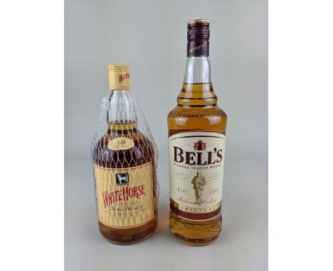 A bottle of White Horse Fine Old Scotch whisky 1 litre 40% vol, together with a bottle of Bell's Blended Scotch whisky 1 litr