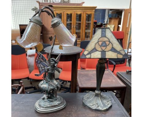 A fairy table lamp together with an Art Nouveau inspired table lamp