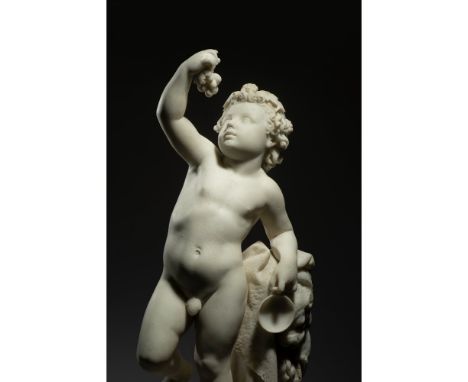 Richard James Wyatt (1795-1850)"The infant Bacchus"MarbleDepicting Bacchus figure        with bunch of grapesWith round colum