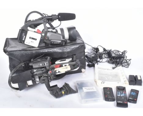 Forkbeard Fantasy - two Canon 3CCD digital video camcorders, with 16x zoom XL 5.5 to 88mm IS lenses. Various cables, battery 