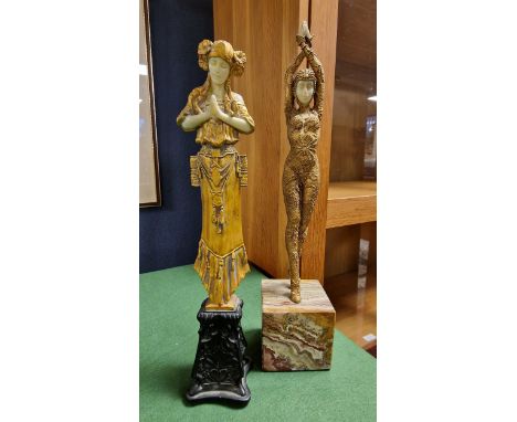 Pair of Persian Art-Deco Style Figures - approx 25cm high