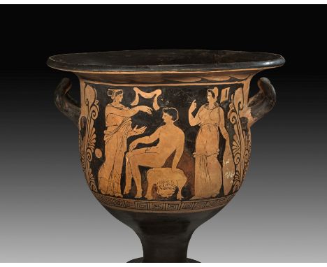 Kampanischer rotfiguriger Glockenkrater des Nicholson-Malers. Cumae B, 330 - 320 v. Chr. H 51,1cm, ø Körper 35,5cm, ø Mündung