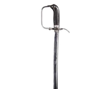 An Austrian model 1849 infantry officer's sword with moving bar hilt, slightly curved pipe-back blade 32.5 in., marked 'P.D.L