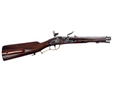 An 18th century Carinthian flintlock rifled carbine, by Franz Xaveri Schaschl of Ferlach, swamped octagonal barrel 12.25 in.,