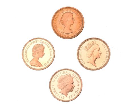 Elizabeth II, gold sovereigns (4), 1957 young head (S 4124), nearly extremely fine; 1980 (S 4204); 1986 (S 4271); 2004 (S 443