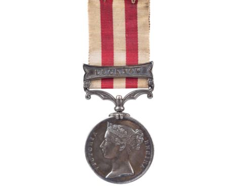 An Indian Mutiny Medal 1857 to Lieutenant Robert Fannin Stoney, 53rd (Shropshire) Regiment of Foot, clasp: Lucknow (LIEUT R.F