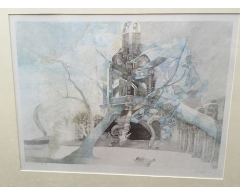 A collection of 2 Anton Krajnc b 1949 abstract lithographs, one artist proof signed in pencil H 52cm W 40cm and another litho