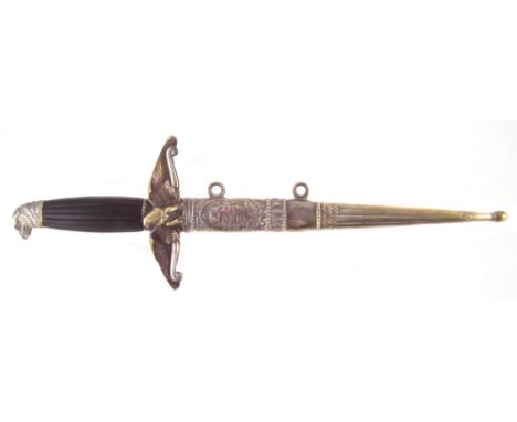 Royal Hungarian Air force N.C.O.S Model 1932 dress dagger and scabbard, the blade stamped Kozak Budapest 504,number 1789, fit