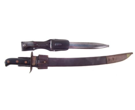 WW2 Japanese Heiho (Converted Dutch 1911M Klewang when the Japanese invaded the Dutch East Indies) with leather scabbard and 