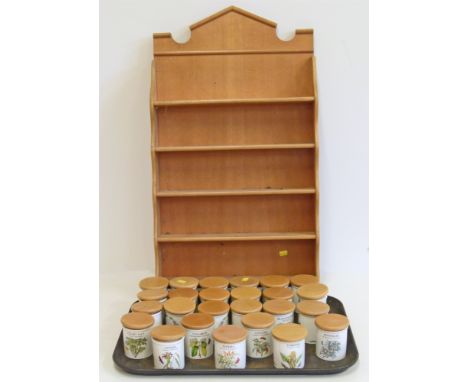 25 Portmeirion herb & spice jars complete with rack. Condition reports are not available for our Interiors Sales.