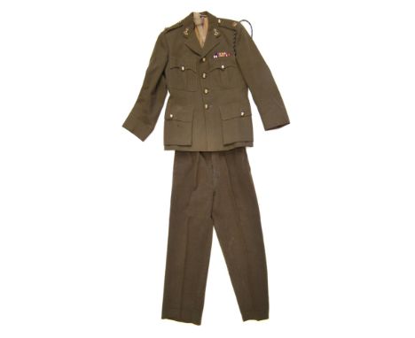 British Army uniform, including jacket, trousers and tie, with Royal Artillery buttons, WW2 era or slightly later.