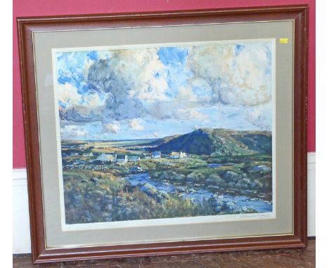 James Humbert Craig R.H.A. (1877-1944), "Evening Sunshine at the Rosses", signed colour print, framed. Condition reports are 