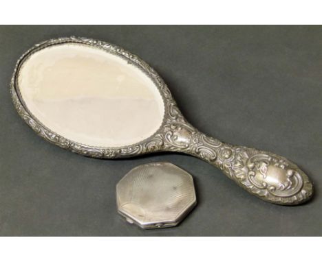 Silver aesthetic period compact mirror together with a silver backed mirror Condition reports are not available for our Inter